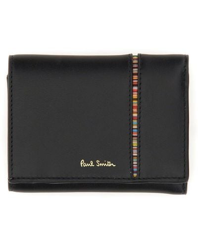 Paul Smith Tri-fold Leather Wallet - Black