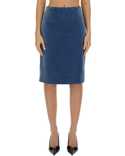 Versace Cotton Denim Skirt - Blue