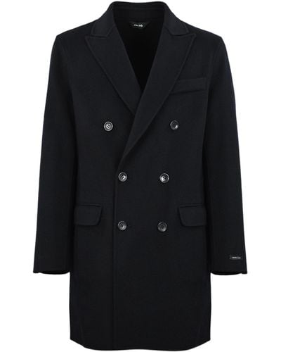 Paltò Wool Blend Double Breasted Coat - Black