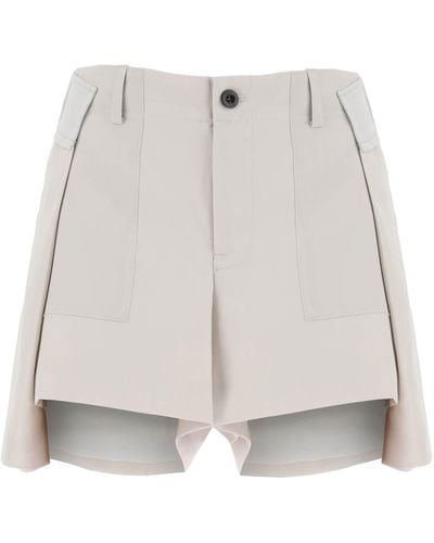 Sacai Wool Blend Shorts - White