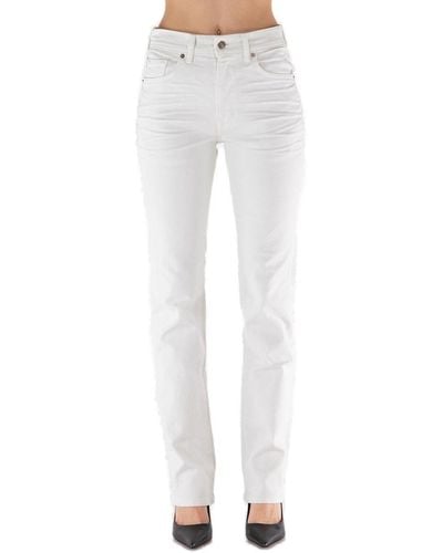 Tom Ford Logo Patch Straight Leg Jeans - White