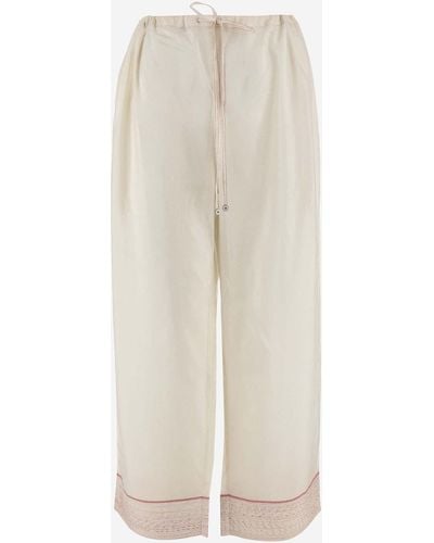 Péro Trousers Made Of Pure Silk - White