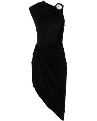 David Koma Draped Midi Dress - Black