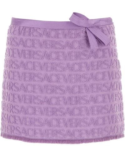 Versace X Dua Lipa Logo-jacquard Miniskirt - Purple