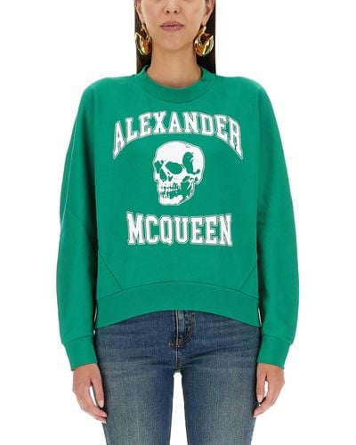Alexander McQueen 'Varsity Skull' Sweatshirt - Green