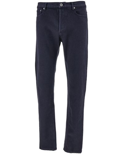 A.P.C. Gray Slim Five-pocket Jeans In Cotton Denim Man - Blue
