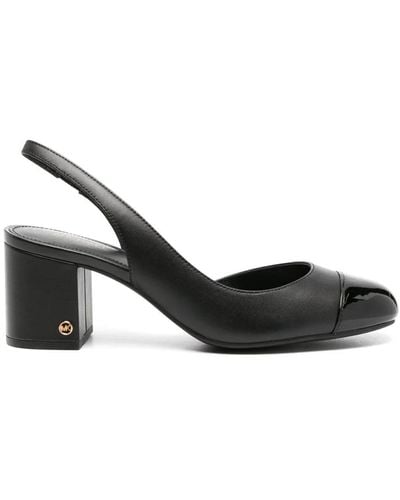 Michael Kors Perla Leather Slingback Court Shoes - Black