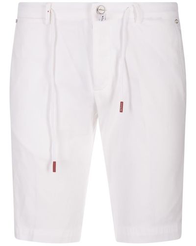 Kiton Bermuda Shorts With Drawstring - White
