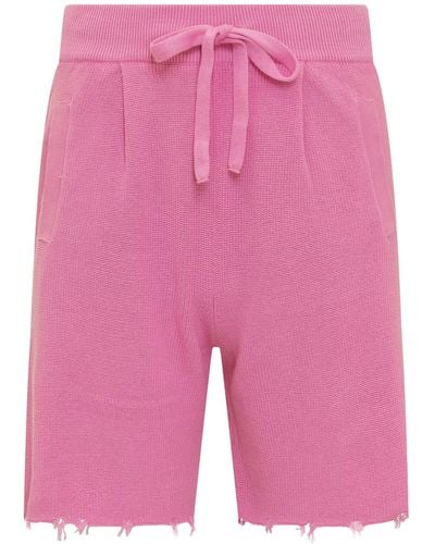 Laneus Bermuda Shorts With Breaks - Pink