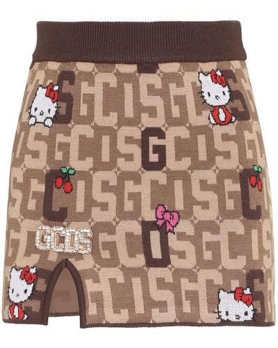 Gcds X Hello Kitty - Wool Blend Miniskirt - Brown