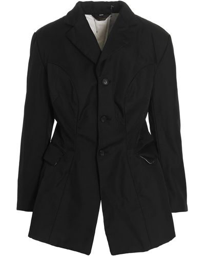 Comme des Garçons Comme Des Garçons Maxi Split Blazer Jacket - Black