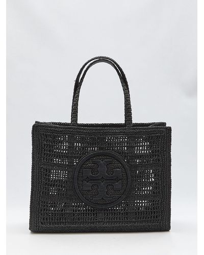 Tory Burch Ella Hand-Crocheted Large Tote Bag - Black