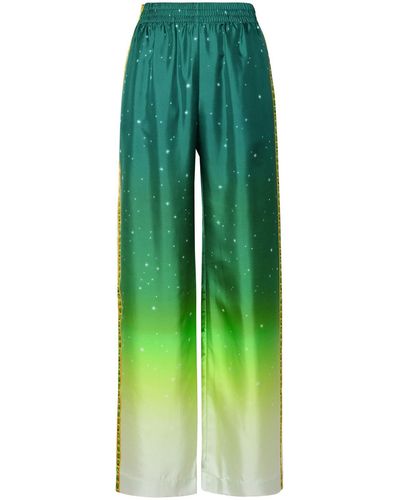 Casablancabrand Joyaux Dafrique Silk Pants - Green