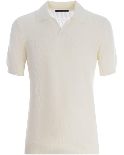 Tagliatore Polo Shirt Made Of Cotton Thread - White