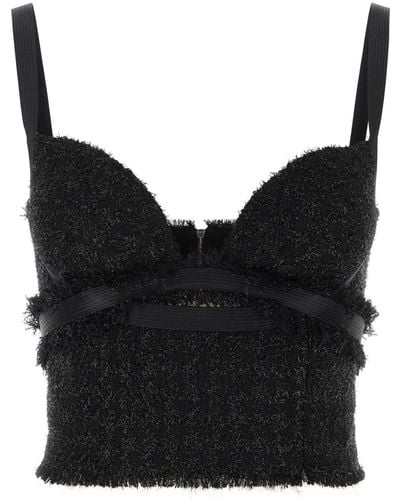 Versace Tweed Top - Black