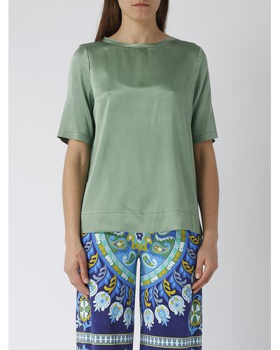Maliparmi Camicia Silk Satin Shirt - Green
