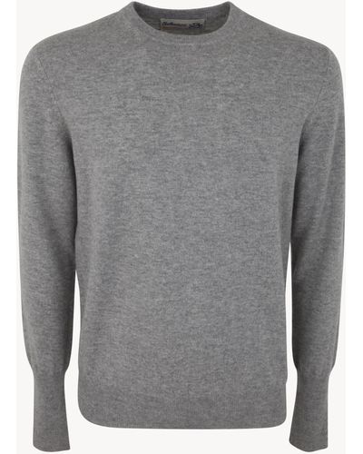 Ballantyne Cashmere Round Neck Pullover - Grey
