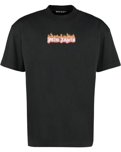 Palm Angels Burn Logo T Shirt - Black