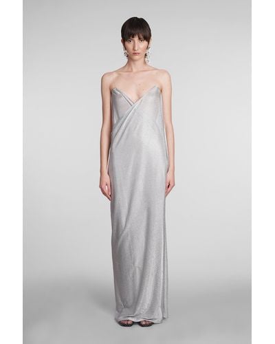 Magda Butrym Dress In Silver Viscose - Grey