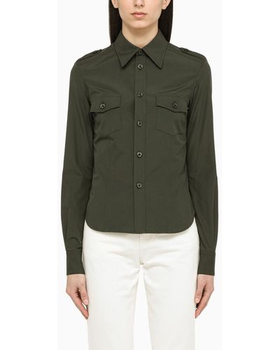 Saint Laurent Khaki Cotton Shirt - Green