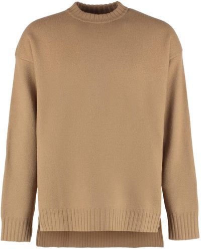 Jil Sander Long Sleeve Crew-neck Sweater - Natural
