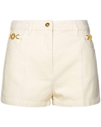 Patou Ivory Cotton Mini Shorts - Natural