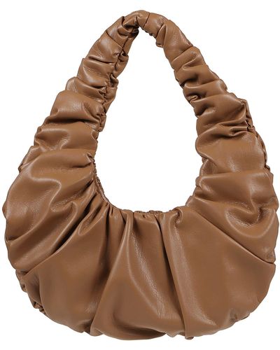 Nanushka Ruched Zipped Shoulder Bag - Brown