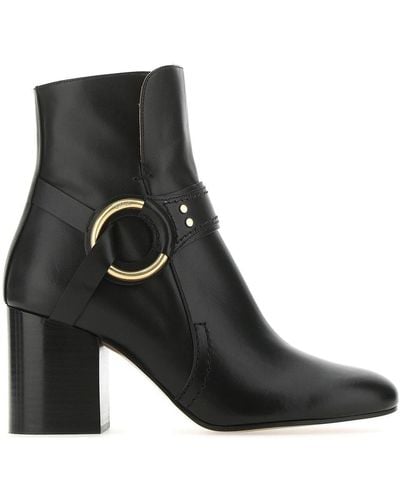 Chloé Block Heel Boots - Black