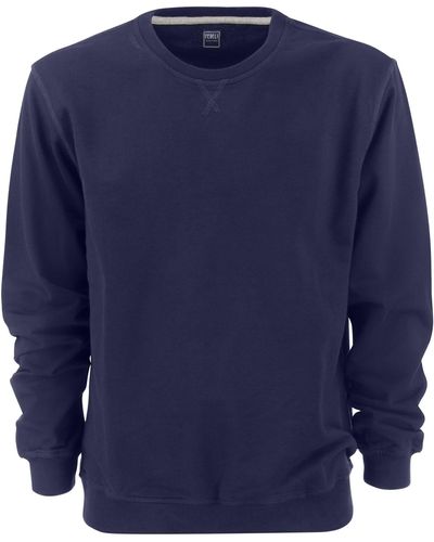 Fedeli Crew-Neck Cotton Sweatshirt - Blue