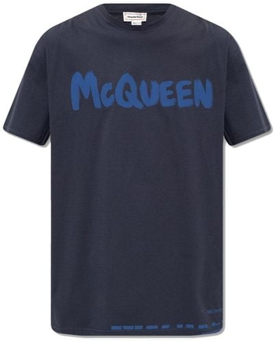 Alexander McQueen Printed T-Shirt - Blue