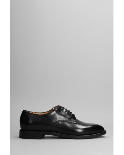 Silvano Sassetti Lace Up Shoes In Black Leather - Grey