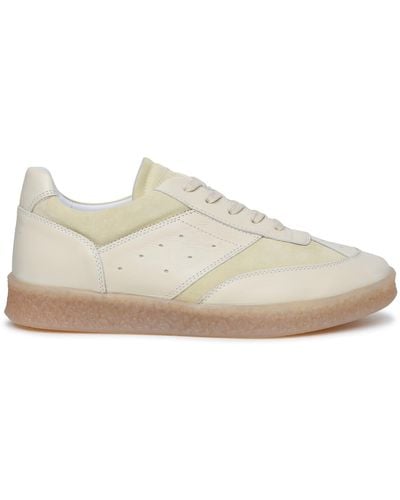 MM6 by Maison Martin Margiela Ivory Leather Sneakers - Natural