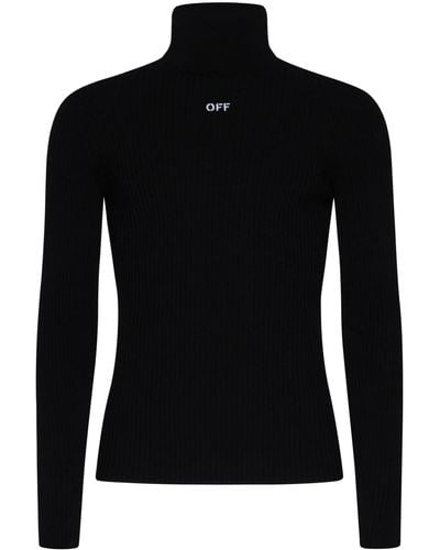 Off-White c/o Virgil Abloh Logo-print Roll-neck Sweater - Black