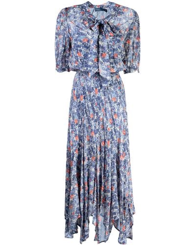 Ralph Lauren Floral Long Dress - Blue