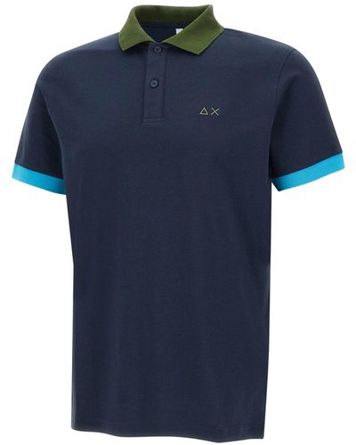Sun 68 3-Colors Cotton Polo Shirt - Blue