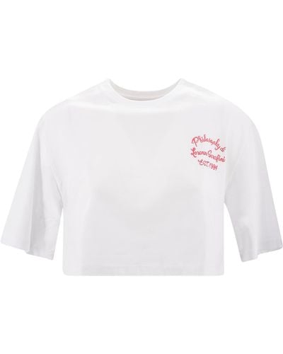Philosophy Di Lorenzo Serafini Logo-Print Sleeveless Cotton T-Shirt - White