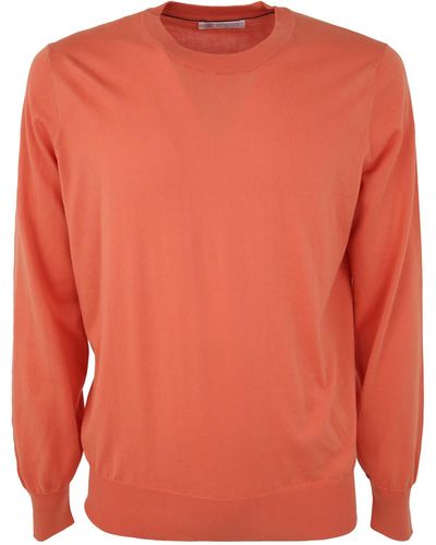 Brunello Cucinelli Round Neck Pullover Clothing - Orange