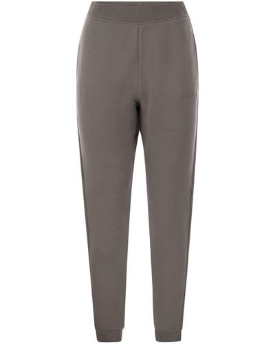 Max Mara Logo Embroidered Jogging Trousers - Grey
