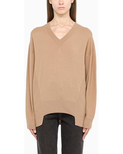 Stella McCartney Pullover With V Neck - Natural