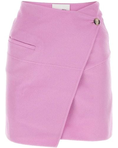Nanushka Wool Blend Mini Skirt - Pink