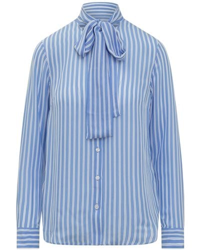 Michael Kors Michael Blouse With Bow - Blue