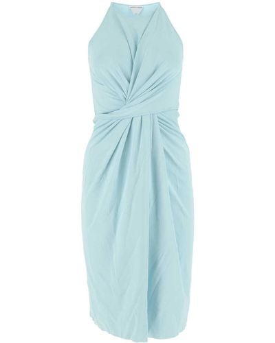 Bottega Veneta Pastel Light Stretch Viscose Blend Dress - Blue