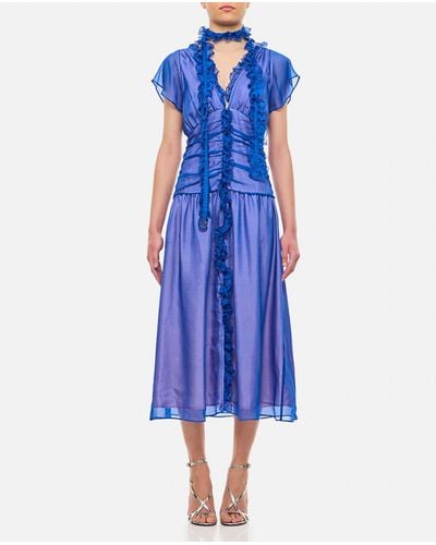 Saks Potts Blaire Silk Dress - Blue