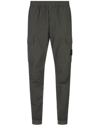 Stone Island Green Regular Fit Cargo Trousers - Grey