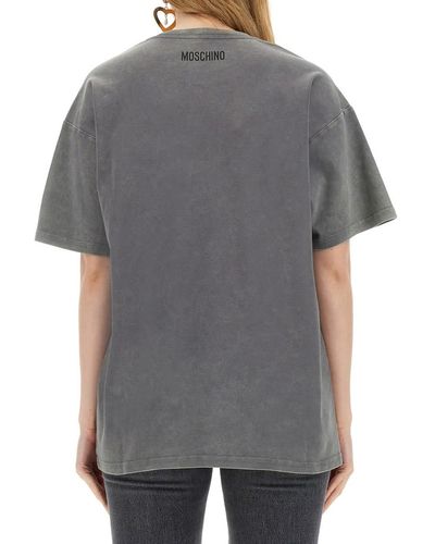 Moschino T-Shirt With Logo - Grey