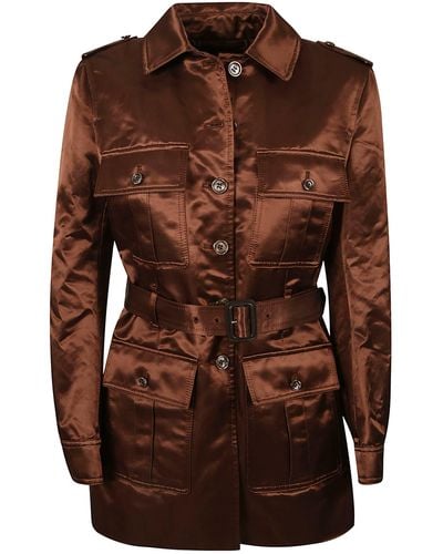 Tom Ford Cotton Blend Lustrous Duchess Jacket - Brown