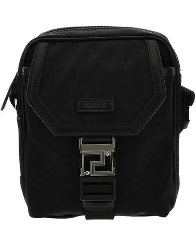 Versace Jacquard Shoulder Strap Crossbody Bags - Black