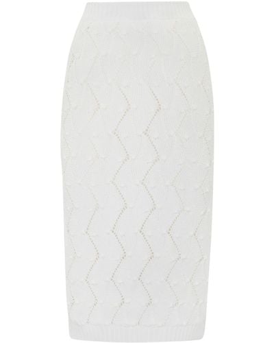 Max Mara Studio Goloso Cotton Skirt - White