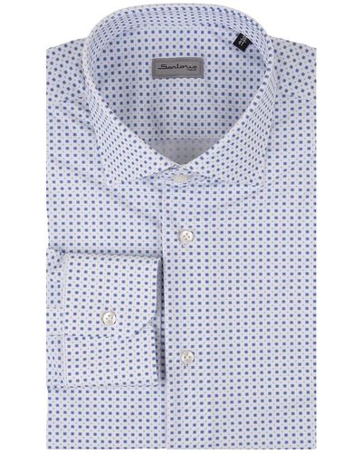 Sartorio Napoli Shirt With Micro Pattern - Blue