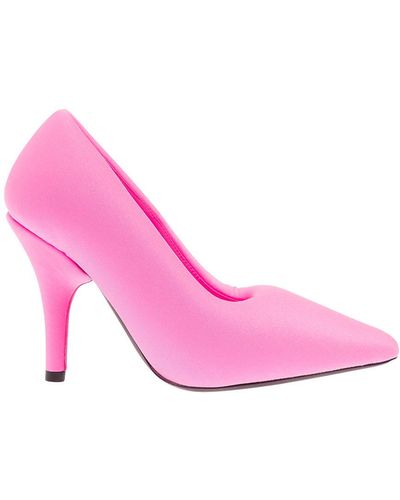 Balenciaga 'xl' Oversized Neon Pink Pump With Knife Heel In Spandex Woman